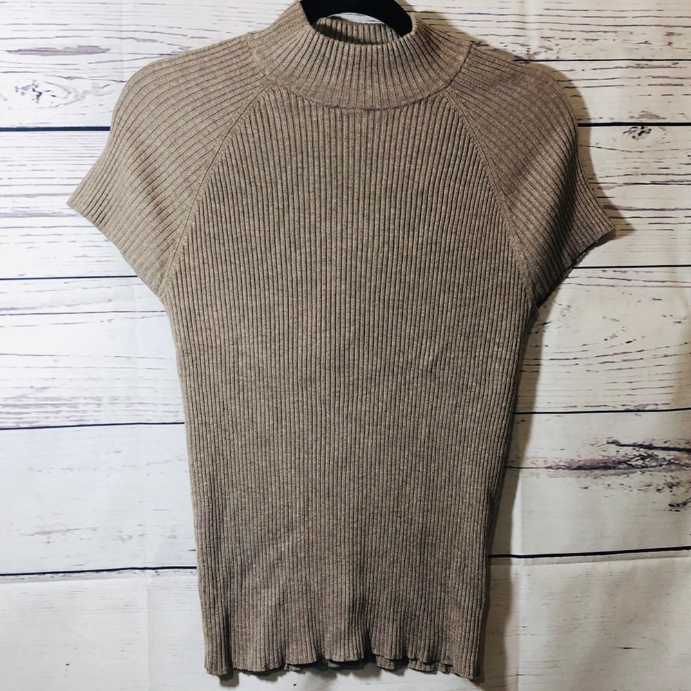 Anthropologie Philosophy Beige Ribbed Sweater